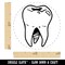 Realistic Tooth Molar Sparkling Clean Dental Self-Inking Rubber Stamp for Stamping Crafting Planners